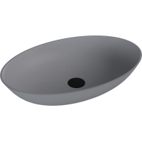 Polysan BANERA OVAL umyvadlo na desku, litý mramor, 60x40cm, šedá mat 14397.31