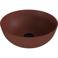 Polysan BANERA ROUND umyvadlo na desku, litý mramor, průměr 39cm, hnědá mat 14337.71