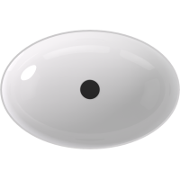 Polysan BANERA OVAL umyvadlo na desku, litý mramor, 60x40cm, bílá/hnědá mat 14397.72