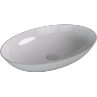 Polysan BANERA OVAL umyvadlo na desku, litý mramor, 60x40cm, bílá 14397