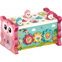 CHIPOLINO Motorická kostka 8v1 Owl Pink CHIPOLINO Motorická kostka 8v1 Owl Pink