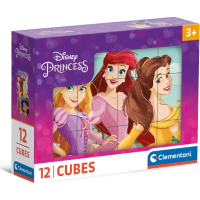 CLEMENTONI Obrázkové kostky Disney princezny, 12 kostek