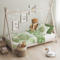 Dětské bavlněné povlečení do postýlky 135x100 cm CUDDLES - Krokodýl