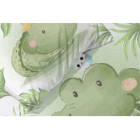 Dětské bavlněné povlečení do postýlky 135x100 cm CUDDLES - Krokodýl