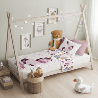 Dětské bavlněné povlečení do postýlky 135x100 cm CUDDLES - Jednorožec