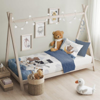 Dětské bavlněné povlečení do postýlky 135x100 cm CUDDLES - Loďka