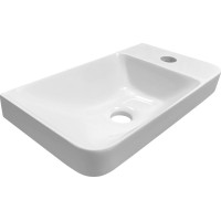 Sapho ZORBA umývátko 40x22cm, litý mramor, baterie vpravo, bílá ZB402