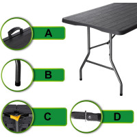 Cateringový set WOODLAN - stůl 180 cm + 6 židlí