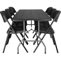 Cateringový set WOODLAN - stůl 180 cm + 6 židlí