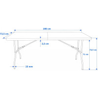 Cateringový set WOODLAN - stůl 180 cm + 6 židlí