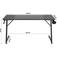 Herní stůl SHADOW GAMER 1.0 140 cm