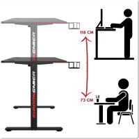 Herní stůl SHADOW GAMER elektrický 2.0 LED RGB 120 cm