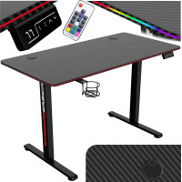 Herní stůl SHADOW GAMER elektrický 2.0 LED RGB 120 cm