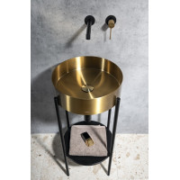 Sapho PUNO podstavec pod kulatá umyvadla 375x830x448xmm, černá SKA380-2
