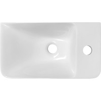 Sapho ZORBA umývátko 40x22cm, litý mramor, baterie vpravo, bílá ZB402