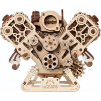 Ugears 3D dřevěné mechanické puzzle Motor V8