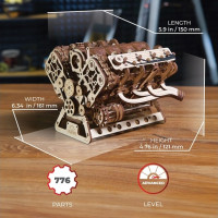 Ugears 3D dřevěné mechanické puzzle Motor V8