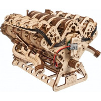 Ugears 3D dřevěné mechanické puzzle Motor V8