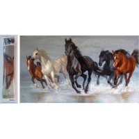 NORIMPEX Diamantové malování Stádo koní 80x40cm
