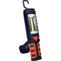 Solight multifunkční nabíjecí LED lampa, 3W COB, 250 + 40lm, Li-Ion, USB, černooranžová