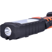 Solight multifunkční nabíjecí LED lampa, 3W COB, 250 + 40lm, Li-Ion, USB, černooranžová
