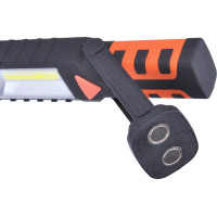 Solight multifunkční nabíjecí LED lampa, 3W COB, 250 + 40lm, Li-Ion, USB, černooranžová