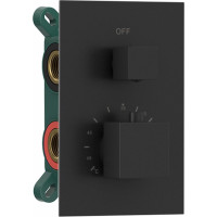 Sapho LATUS podomítková sprchová termostatická baterie, box, 2 výstupy, černá mat 1102-32B
