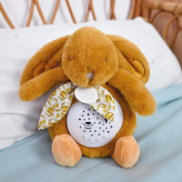 Doudou Hrací skříňka s projekcí Králíček hořčicově žlutý