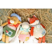 Doudou Dárková sada růžová Králíček Ciboulette s dečkou 28 cm