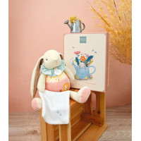 Doudou Dárková sada růžová Králíček Ciboulette s dečkou 28 cm