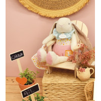 Doudou Dárková sada růžová Králíček Ciboulette s dečkou 28 cm