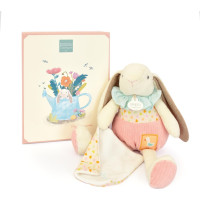 Doudou Dárková sada růžová Králíček Ciboulette s dečkou 28 cm