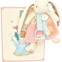 Doudou Dárková sada Hračka s úchytem na dudlík Králíček Ciboulette 19 cm