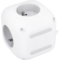 Solight 3z + USB A+C prodlužovací přívod - kostka, kabel 2m, 3 x 1mm2, bílý, vypínač