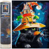 Norimpex Diamantové malování Halloweenská kočka 30x40cm