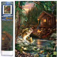 NORIMPEX Diamantové malování Rybářská chata 30x40cm