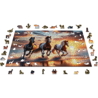 WOODEN CITY Dřevěné puzzle Divocí koně na pláži 4000 dílků