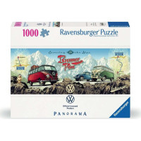RAVENSBURGER Panoramatické puzzle Přes Alpy s VW 1000 dílků