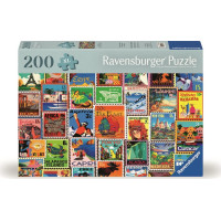 RAVENSBURGER Puzzle Známky z různých koutů světa 200 dílků