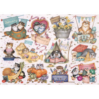 RAVENSBURGER Puzzle Kočičí kalendář 1000 dílků