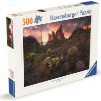 RAVENSBURGER Puzzle Kaktusy za soumraku 500 dílků