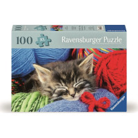 RAVENSBURGER Puzzle Kočka v klubíčku XXL 100 dílků
