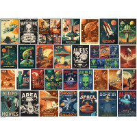 EUROGRAPHICS Puzzle Vintage plakáty Mimozemšťané 1000 dílků