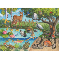 RAVENSBURGER Puzzle Zvířata na zemi i pod ní – tajemství přírody 60 dílků