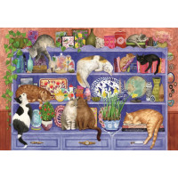 RAVENSBURGER Puzzle Kočky v regálu 200 dílků