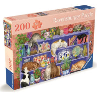 RAVENSBURGER Puzzle Kočky v regálu 200 dílků
