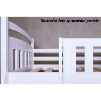 Dětská postel z masivu borovice KRYŠPÍN s přistýlkou a šuplíky - 200x80 cm - BÍLÁ