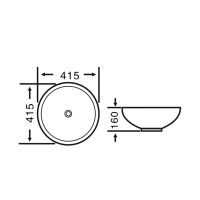 Aqualine Keramické umyvadlo na desku, Ø 40cm, bílá 40155
