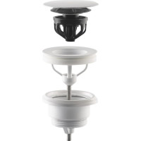 Omp Tea Umyvadlová výpust 5/4“, click-clack, velká zátka, 10-45mm, bílá mat 7532.310.5XD