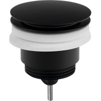 Omp Tea Umyvadlová výpust 5/4“, click-clack, velká zátka, 10-45mm, černá mat 7532.310.5X